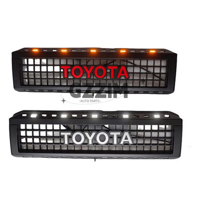 Toyota LC76 ABS Mesh Vordergitter mit Lichtbar Schwarz Autogitter Vorder Mittlergitter