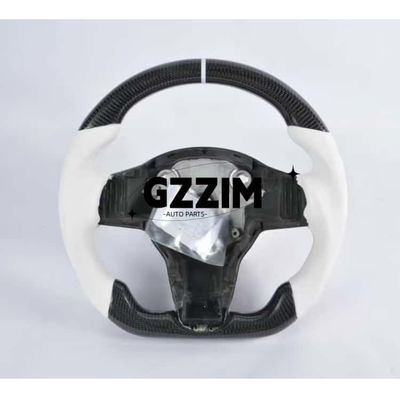 Hot Selling Black & White Carbon Fiber Car Steering Wheel for Tesla Model 3 Model Y
